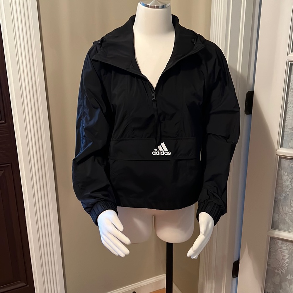Adidas Hooded Cropped 1/2 ZipWindbreaker Jacket